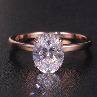 wholesale 925 Sterling Silver with High Carbon Diamond Cut Cubic Zirconia Candy Square Ring for Live Cross-Border-Oval Ice Cut Ring  US 6