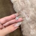 wholesale S925 Sterling Silver Light Luxury Cute Full Diamond Star Necklace and Earrings Set Sparkling Collarbone Chain Daily Jewelry for Women-0-1