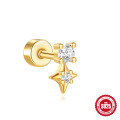 wholesale 925 Sterling Silver Christmas Bell Stud Earrings with Diamond and Flexible Flat Spiral-0-22