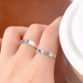 wholesale S925 Sterling Silver Love Fingerprint Couple Rings, Minimalist Design, Niche Aesthetic, Qixi Festival Gift Matching Pair-0-2