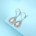 wholesale 925 Sterling Silver Teardrop Synthetic Opal Earrings for Women, European and American Minimalist Luxury, Niche High-End Opal Stone Ear Clips Jewelry-0-1