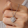 Sterling Silver 1-Carat Moissanite Heart Pendant Necklace for Women-0-2
