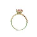 wholesale S925 Sterling Silver Pink Moissanite Ring Women's Six-Prong Flower Design Small Aesthetic Style Thin Band Cross-Border Wholesale-0-4