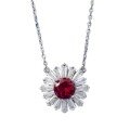 wholesale S925 metal new fashion socialite style one-carat pigeon blood red necklace pendant for women, daily wear-0-4