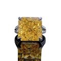 wholesale 925 silver new 12*12 square yellow diamond high-carbon diamond ring fashion minimalist ring band-0-4