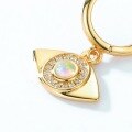 wholesale 925 Silver European and American Style New Creative Personalized Evil Eye Ear Hoops with Synthetic Japanese Opal for Cross-Border Supply-0-4