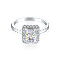wholesale S925 Sterling Silver 2ct 6*8 Square Diamond Ring for Women, High-End Luxury Wedding Band with 5A Zirconia, Colored Gemstone, High-Carbon Diamond-0-5