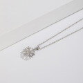 wholesale 925 Sterling Silver Minimalist Design Snowflake Pearl Pendant Women's Korean Style Elegant Collarbone Necklace Free Engraving-0-1