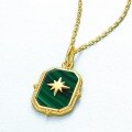 wholesale 925 Silver Gold-Plated Geometric Malachite Pendant Choker Necklace for Women, Korean and Japanese Light Luxury Style, Wholesale from Manufacturers-0-3