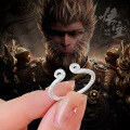 wholesale Fine Silver S999 Black Myth: Wukong's Hoop Band Ring for Women, Golden Cudgel-Inspired Creative Vintage Ring-0-5