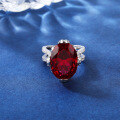wholesale S925 Sterling Silver Zircon Ring, K-Gold Craft Inlaid High Carbon Diamond Ring, Ruby Wholesale for Women-0-2
