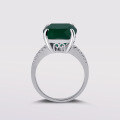 wholesale S925 sterling silver designer natural green agate ring with a large gemstone, exuding European and American personality and elegance-0-1