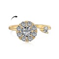 wholesale S925 Sterling Silver Flower Diamond-Inlaid Rotatable and Adjustable Opening Series Fashion Women's Ring-0-18