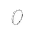 wholesale S925 Sterling Silver Irregular Line Minimalist Silver Ring Fashionable and Unique Ins Niche Design Adjustable Open Ring-0-4