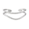wholesale S925 Sterling Silver Double-Layer Line Openwork Bracelet for Women, Minimalist Style, Small Carved Pattern Bangle-0-4