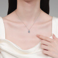 S925 Sterling Silver Full Moissanite Heart Necklace, Sweet and Elegant-0-2