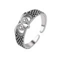 wholesale Metal Material: Sterling Silver 925 Adjustable Owl Ring Creative Open Toe Design Hip Hop Style Ins Trendy Accessory-0-4