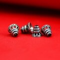 wholesale 925 Sterling Silver Buddhist Pagoda Bead Bracelet Handmade Red Rope Connector Bracelet Spacer Bead Tassel Cap Antique Style DIY Thai Silver Accessories-0-3