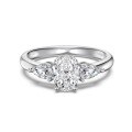 wholesale S925 sterling silver French elegant classic literary-inspired 1-carat oval main stone 8A ice-cut ring-0-5
