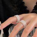 wholesale S925 Sterling Silver Simple and Light Luxury Lace Edge Ring for Women, Korean Ins Trend, Versatile and Niche Openable Ring-0-2