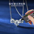 S925 Silver Shining D Color Moissanite Women's Simple Pendant Necklace-0-2