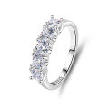wholesale S925 Sterling Silver Zirconia Seven Princess Ring for Women, Small and Niche Stackable Row Ring,HW。-0-7