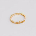 wholesale Metal material, Dunli new Japanese light luxury Mediterranean lace waterprint zirconium open ring women's versatile stacking ring-0-1