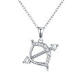S925 Silver Zodiac Necklace with Moissanite, Customizable Women's Pendant-0-15