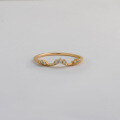 wholesale S925 silver white zirconium ring in Japanese minimalist,, and irregular curve design from-0-0