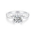 S925 Silver 18K Gold Plated 1-Carat Classic Bull Head Women's Engagement Ring-0-3