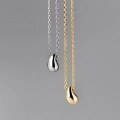 wholesale S925 silver minimalist teardrop pendant necklace for women, simple Korean-style elegant collarbone chain D6816-0-2