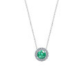 Metal Alloy New Floral Ice-Cut Green Zircon Necklace-0-3