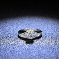 925 Silver D Color Moissanite Ring, One Carat, Four-Prong Starry River Classic Wedding Style-0-1