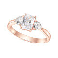wholesale 10/14/18k White Gold, Rose Gold, Yellow Gold 1-carat D Color Moissanite Engagement Ring-0-4