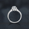S925 Sterling Silver Moissanite Oval Adjustable Open Ring-0-1