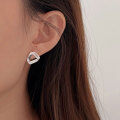 wholesale S925 Sterling Silver Korean Ins Minimalist Style Simple and Chic Triangular Elegant Stud Earrings, Versatile and Understated-0-4