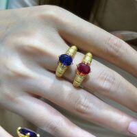 Platinum Vintage-Inspired 1.5ct Lab-Grown Colored Gemstone Ring-Cultivated Sapphire  US Size 8