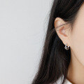 wholesale S925 Sterling Silver AE1266 Korean-style Minimalist Retro Chain Ear Clasp, Unique Niche Silver Earrings-0-2