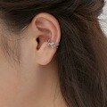 wholesale S925 Sterling Silver U-shaped Grass Leaf Design Minimalist Small Luxury Ear Clips for Women-0-2
