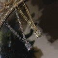 wholesale S925 Silver Nalan Square Diamond Necklace French Minimalist Geometric Square Synthetic Zircon Super Sparkling Collarbone Chain D8971-0-3