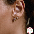wholesale S925 Sterling Silver Creative Cobra Chain Earrings with Star Moon and Diamond Inlay-0-2