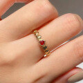 wholesale Metal: 925 Silver Gold Plated Zhuozhifan Jewelry New 4*4mm Heart-shaped Ring for Women, Small Red Gem, Niche Design-0-1