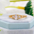wholesale S925 Silver Plated 14k Japanese Retro Style Teardrop Labradorite Ring with Diamond-0-2