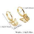 wholesale S925 Sterling Silver Butterfly Hoop Earrings with Ear Clasps, Insect-inspired, Fresh and Sweet, Cute, Petite and Exquisite Earrings-0-3
