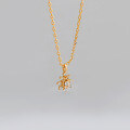 wholesale S925 silver plated with 14k gold, Japanese-style niche luxury white zircon necklace-0-1