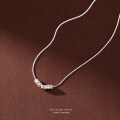wholesale Sterling silver dainty women's minimalist charm bead necklace for delicate layering-0-5