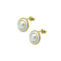 wholesale S925 Silver Retro Elegant Christmas Earrings, Versatile Enamel Pearl Socialite Stud Ear Accessories Wholesale-0-4