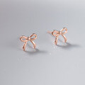wholesale S925 Sterling Silver Bow Earrings for Women, Korean Style Fresh and Cute Simple Earrings E6411-0-3