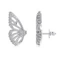 wholesale S925 Sterling Silver Korean-style Light Luxury Earrings for Women, Advanced Symmetrical Butterfly Design, Versatile and Stylish Ins-style Earrings-0-4