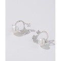 wholesale S925 Sterling Silver Ginkgo Leaf Freshwater Pearl Earrings for Women, Versatile and Unique Earrings, Elegant and Matching Ear Accessories, Gift-0-3